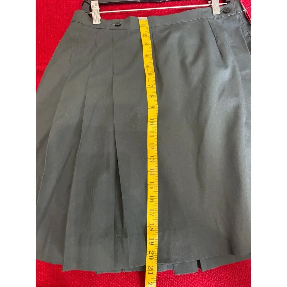 Royal Park Uniforms Green Pleated Skirt‎ 35% Cotton 12H Made In USA